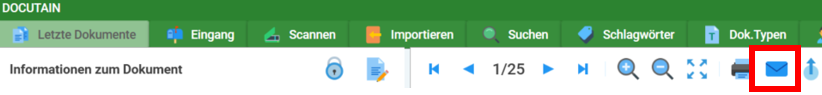 Docutain Desktop nutzt den großen Bildschirm: Indexinfos, Dokument und Treffer nebeneinander