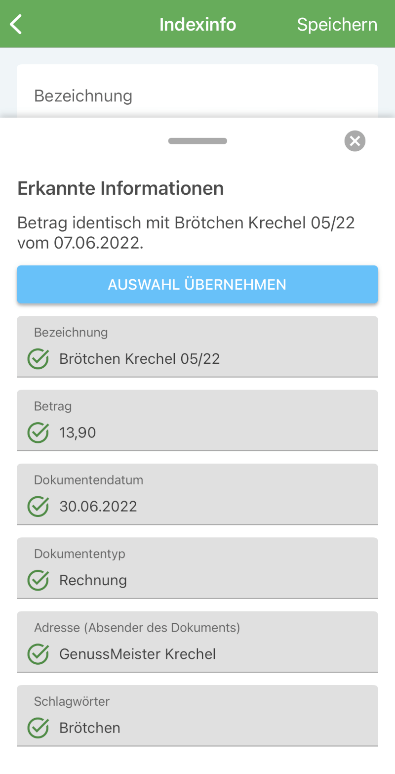Docutain prueft wiederkehrende Dokumente auf Anpassungen und zeigt diese an