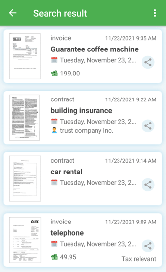 All documents can be accessed quickly